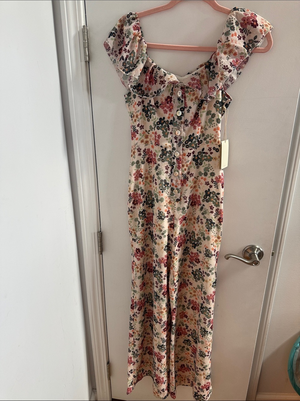 Tularosa Floral Jumper with Green and Pink Accents
